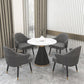 Glam Sintered Stone Dining Set Round 1/2/5 Pieces Dining Set 5 Pieces: Table, 4 Grey Chairs Clearhalo 'Dining Room Sets' 'Dining Tables & Seating' 'dining_room_set' 'furn' 'furn_dining_room_set' 'Furniture' 'Kitchen & Dining Furniture' 6024039
