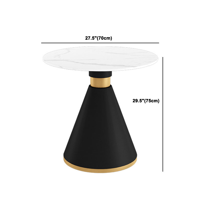 Glam Sintered Stone Dining Set Round 1/2/5 Pieces Dining Set Clearhalo 'Dining Room Sets' 'Dining Tables & Seating' 'dining_room_set' 'furn' 'furn_dining_room_set' 'Furniture' 'Kitchen & Dining Furniture' 6024042