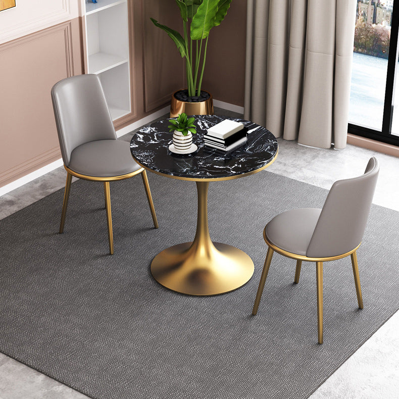 Modern Style Round Table Set 1/2/3/4/5 Pieces Dining Set for Home 3 Pieces: Table, 2 Chairs Clearhalo 'Dining Room Sets' 'Dining Tables & Seating' 'dining_room_set' 'furn' 'furn_dining_room_set' 'Furniture' 'Kitchen & Dining Furniture' 6024046