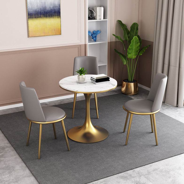 Modern Style Round Table Set 1/2/3/4/5 Pieces Dining Set for Home 4 Pieces: Table, 3 Chairs Clearhalo 'Dining Room Sets' 'Dining Tables & Seating' 'dining_room_set' 'furn' 'furn_dining_room_set' 'Furniture' 'Kitchen & Dining Furniture' 6024047