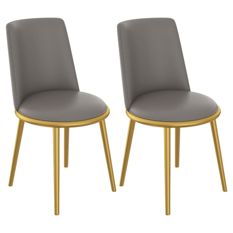 Modern Style Round Table Set 1/2/3/4/5 Pieces Dining Set for Home 2 Grey Chairs Clearhalo 'Dining Room Sets' 'Dining Tables & Seating' 'dining_room_set' 'furn' 'furn_dining_room_set' 'Furniture' 'Kitchen & Dining Furniture' 6024051