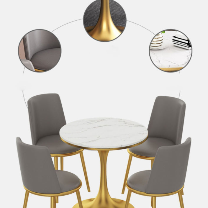 Modern Style Round Table Set 1/2/3/4/5 Pieces Dining Set for Home Clearhalo 'Dining Room Sets' 'Dining Tables & Seating' 'dining_room_set' 'furn' 'furn_dining_room_set' 'Furniture' 'Kitchen & Dining Furniture' 6024054