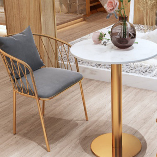 Glam Style Faux Marble Dining Set Round 1/2/3/4/5 Pièces Pièces Ensemble pour Utilisation à domicile