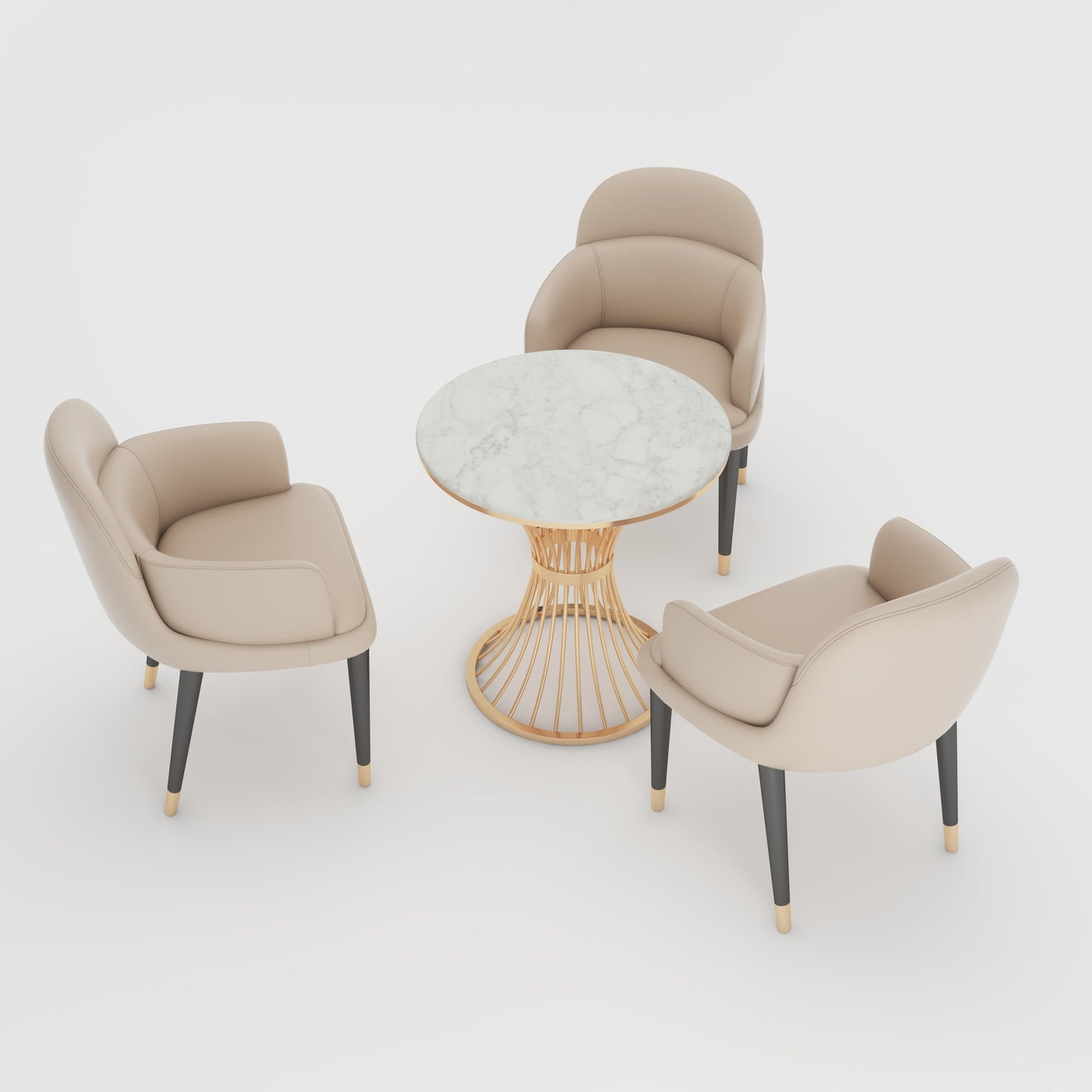 Glam Fintered Stone Dining Set Round 1/2/3/4/5 Pièces Pièces Ensemble pour une utilisation à domicile