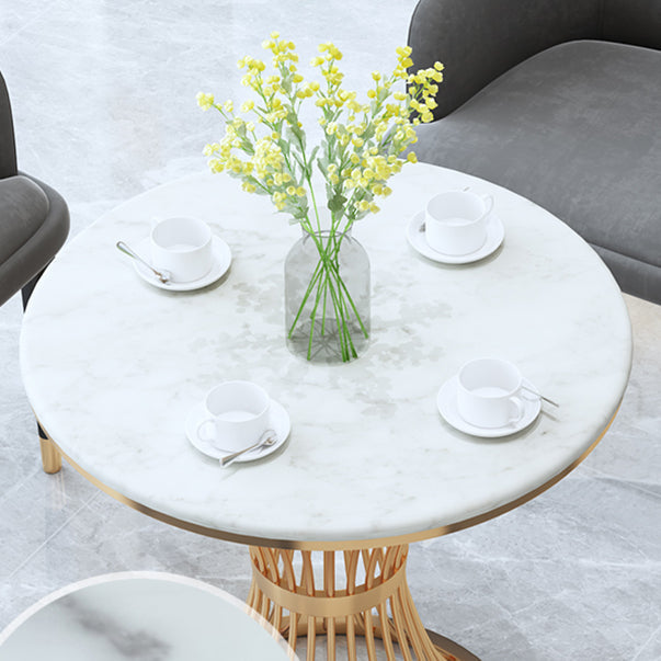 Glam Fintered Stone Dining Set Round 1/2/3/4/5 Pièces Pièces Ensemble pour une utilisation à domicile
