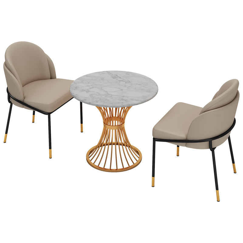 Ensemble de restauration en marbre de style moderne Round 1/2/3/4/5 Pièces Pièces Ensemble pour une utilisation à domicile