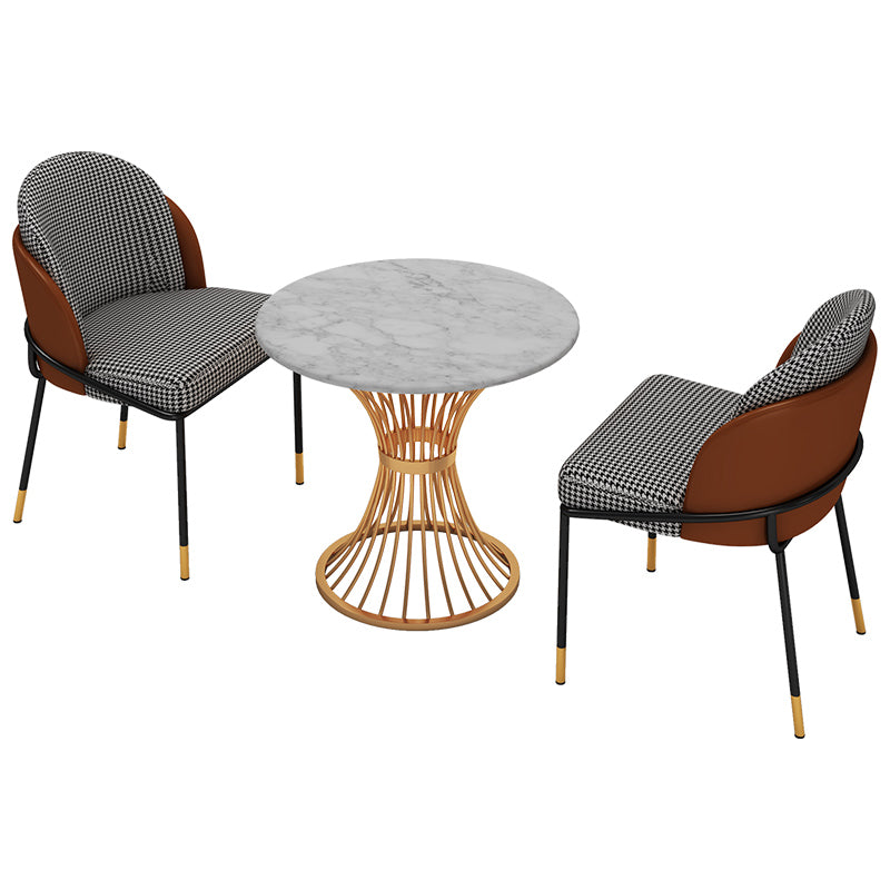 Ensemble de restauration en marbre de style moderne Round 1/2/3/4/5 Pièces Pièces Ensemble pour une utilisation à domicile