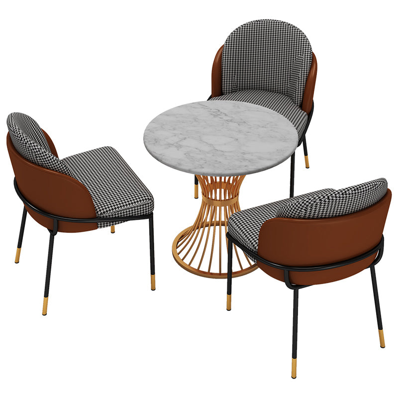 Ensemble de restauration en marbre de style moderne Round 1/2/3/4/5 Pièces Pièces Ensemble pour une utilisation à domicile