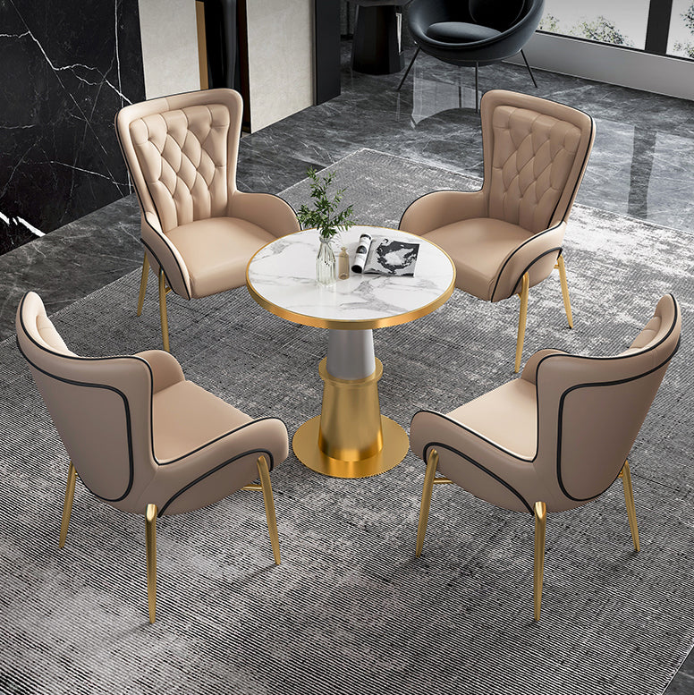 Moderne faux marmeren dinerset rond 1/5 stukken eetgelegenheden voor thuisgebruik