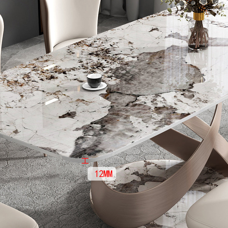 Conjunto de mesa de comedor de piedra sinterizada contemporánea Rectángulo 1/2/5/7 Piezas Juego de comedor