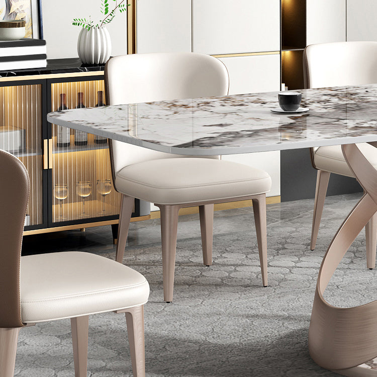 Conjunto de mesa de comedor de piedra sinterizada contemporánea Rectángulo 1/2/5/7 Piezas Juego de comedor