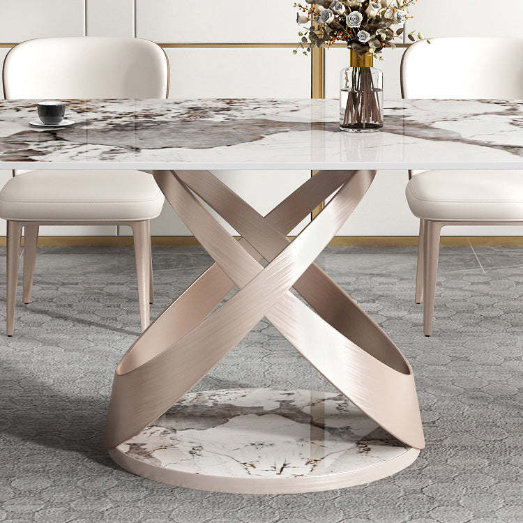 Conjunto de mesa de comedor de piedra sinterizada contemporánea Rectángulo 1/2/5/7 Piezas Juego de comedor