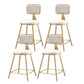 Glam Metal Stool Velvet Low Back Stool with Footrest in Matte Finish White 4 Piece Set Short Stool(18"H) Clearhalo 'Bar Furniture' 'Bar Stools' 'bar_stools' 'furn' 'furn_bar_stools' 'Furniture' 'Kitchen & Dining Furniture' 6024287
