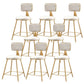 Glam Metal Stool Velvet Low Back Stool with Footrest in Matte Finish White 8 Piece Set Short Stool(18"H) Clearhalo 'Bar Furniture' 'Bar Stools' 'bar_stools' 'furn' 'furn_bar_stools' 'Furniture' 'Kitchen & Dining Furniture' 6024289