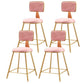 Glam Metal Stool Velvet Low Back Stool with Footrest in Matte Finish Pink 4 Piece Set Short Stool(18"H) Clearhalo 'Bar Furniture' 'Bar Stools' 'bar_stools' 'furn' 'furn_bar_stools' 'Furniture' 'Kitchen & Dining Furniture' 6024292
