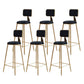 Glam Metal Stool Velvet Low Back Stool with Footrest in Matte Finish Black 6 Piece Set Clearhalo 'Bar Furniture' 'Bar Stools' 'bar_stools' 'furn' 'furn_bar_stools' 'Furniture' 'Kitchen & Dining Furniture' 6024313