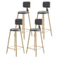 Glam Metal Stool Velvet Low Back Stool with Footrest in Matte Finish Grey 4 Piece Set Clearhalo 'Bar Furniture' 'Bar Stools' 'bar_stools' 'furn' 'furn_bar_stools' 'Furniture' 'Kitchen & Dining Furniture' 6024317