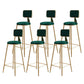Glam Metal Stool Velvet Low Back Stool with Footrest in Matte Finish Green 6 Piece Set Clearhalo 'Bar Furniture' 'Bar Stools' 'bar_stools' 'furn' 'furn_bar_stools' 'Furniture' 'Kitchen & Dining Furniture' 6024338