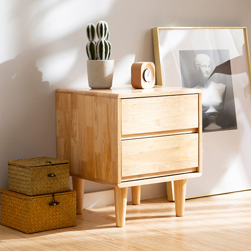 ソリッドウッドベッドサイドキャビネットの脚には、引き出し付きのナイトテーブルが含まれています