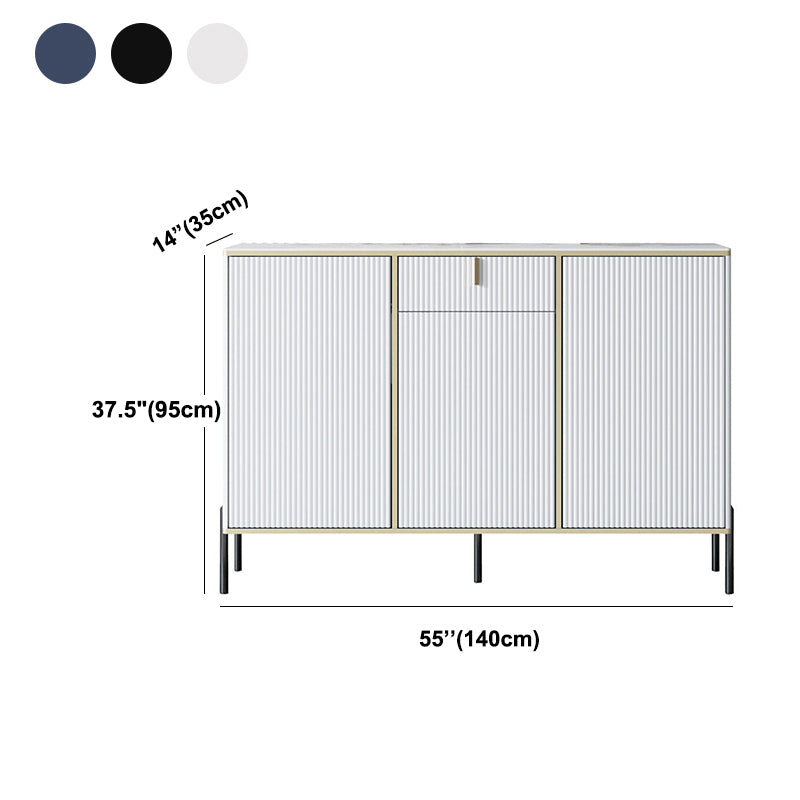 Server top in pietra sinterizzato in stile glam con porta e cassetto