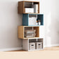 Contemporary Bookshelf Wood Closed Back Shelf Bookcase for Study Room