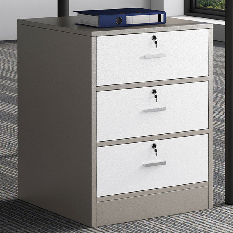 Leisure File Cabinet Color Block Wood Locking Drawers File Cabinet Coffee-White 3 Clearhalo 'Filing Cabinets' 'filling_cabinets' 'furn' 'furn_filling_cabinets' 'Furniture' 'Office Furniture' 6024710