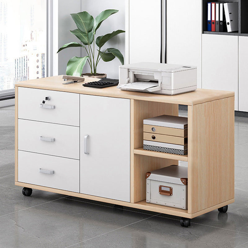 Modern Wood Cabinet Drawers Wood File Cabinet for Home Office 39.4"L x 11.8"W x 22.8"H Wood Clearhalo 'Filing Cabinets' 'filling_cabinets' 'furn' 'furn_filling_cabinets' 'Furniture' 'Office Furniture' 6024825
