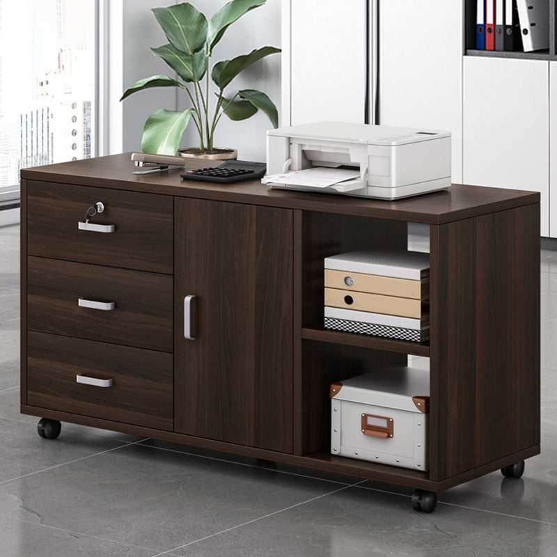 Modern Wood Cabinet Drawers Wood File Cabinet for Home Office 39.4"L x 11.8"W x 22.8"H Coffee Clearhalo 'Filing Cabinets' 'filling_cabinets' 'furn' 'furn_filling_cabinets' 'Furniture' 'Office Furniture' 6024833