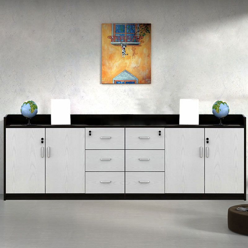 Moderni cassetti di bloccaggio in legno e archiviazione laterale di archiviazione