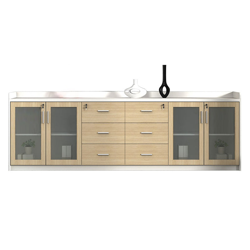 Moderni cassetti di bloccaggio in legno e archiviazione laterale di archiviazione