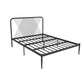 Contemporary Style Solid Color Bed Frame Metal Bed with Headboard