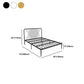 Contemporary Style Solid Color Bed Frame Metal Bed with Headboard