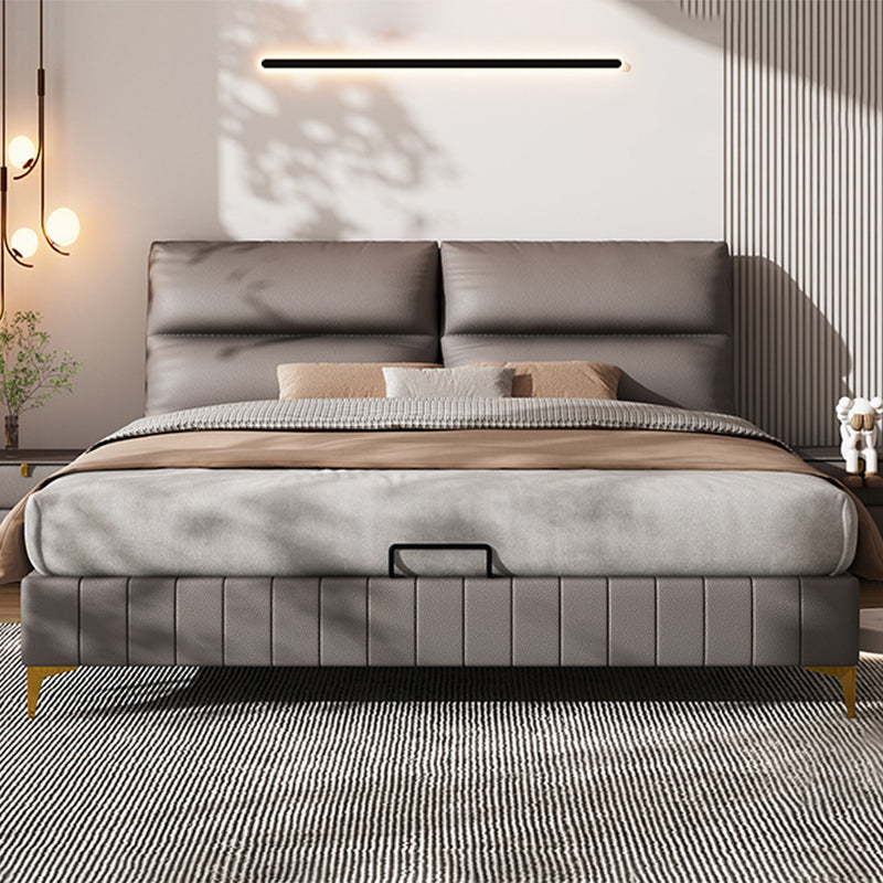 Modern gestoffeerd hoofdeinde rechthoekig paneel massief houten bedframe
