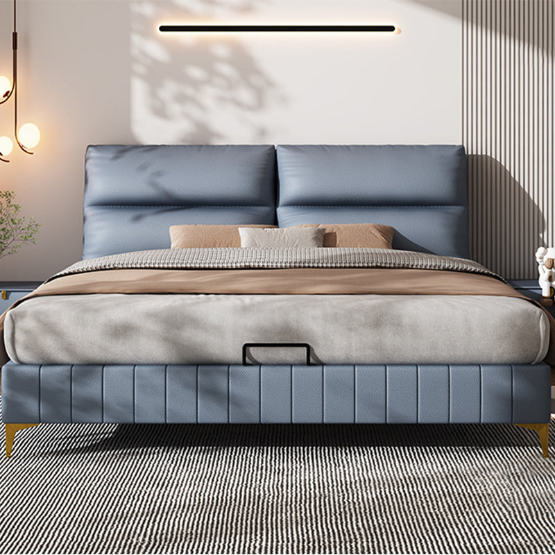 Modern gestoffeerd hoofdeinde rechthoekig paneel massief houten bedframe