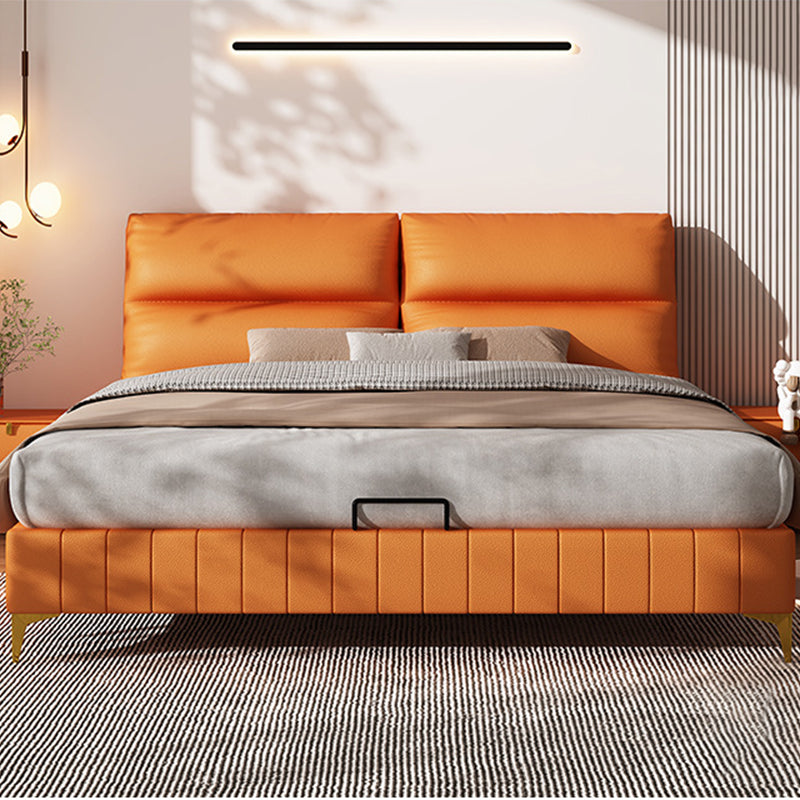 Modern gestoffeerd hoofdeinde rechthoekig paneel massief houten bedframe