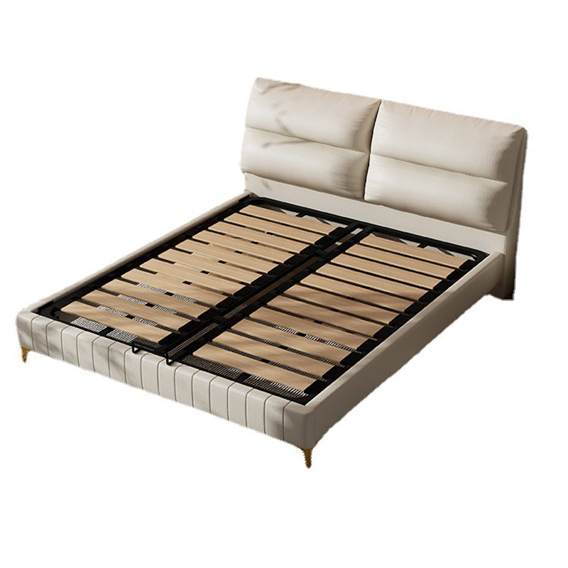 Modern gestoffeerd hoofdeinde rechthoekig paneel massief houten bedframe