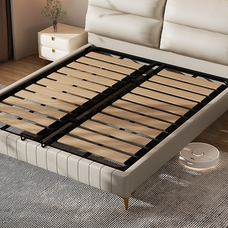 Modern gestoffeerd hoofdeinde rechthoekig paneel massief houten bedframe