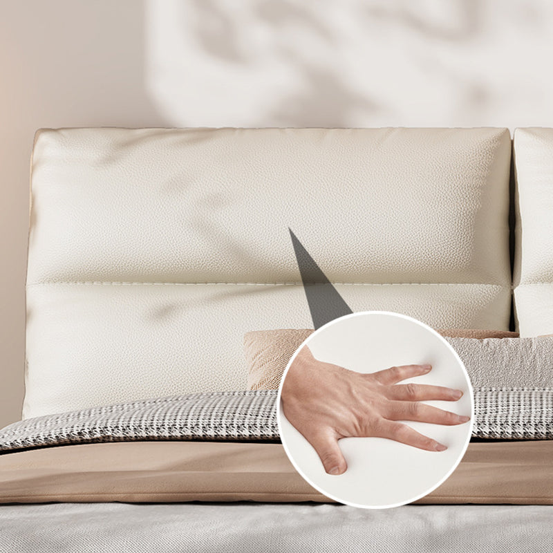 Modern gestoffeerd hoofdeinde rechthoekig paneel massief houten bedframe