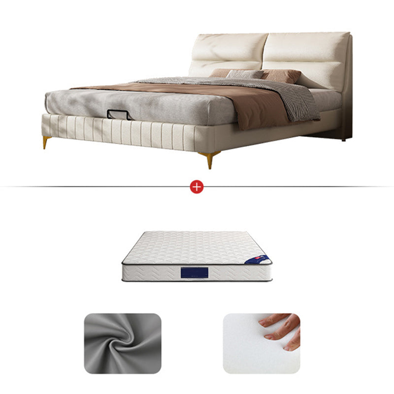 Modern gestoffeerd hoofdeinde rechthoekig paneel massief houten bedframe