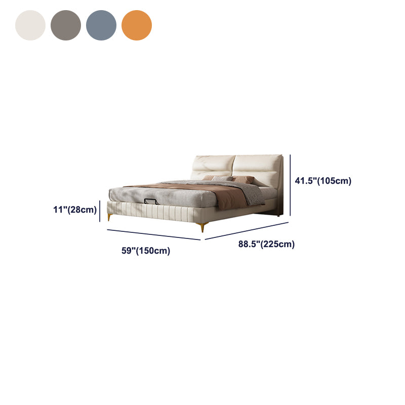 Modern gestoffeerd hoofdeinde rechthoekig paneel massief houten bedframe