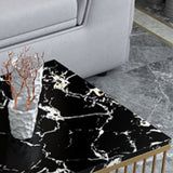 Glam a 4 gambe tavolino in marmo rettangolare con scaffale