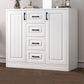 Contemporary White Wooden Accent Cabinet with Doors and Drawers 35"L x 14"W x 35"H Clearhalo 'Cabinets & Chests' 'cabinets_chests' 'furn' 'furn_cabinets_chests' 'Furniture' 'Living Room Furniture' 6025091