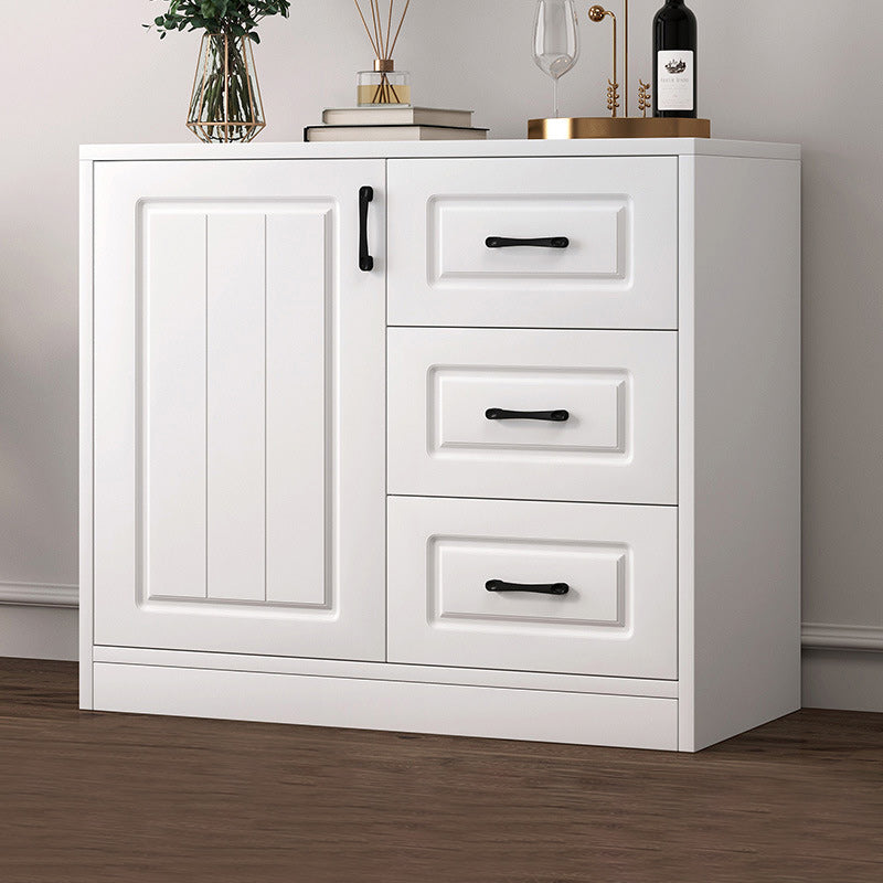 Contemporary White Wooden Accent Cabinet with Doors and Drawers 31"L x 14"W x 30"H Clearhalo 'Cabinets & Chests' 'cabinets_chests' 'furn' 'furn_cabinets_chests' 'Furniture' 'Living Room Furniture' 6025092