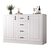 Contemporary White Wooden Accent Cabinet with Doors and Drawers Clearhalo 'Cabinets & Chests' 'cabinets_chests' 'furn' 'furn_cabinets_chests' 'Furniture' 'Living Room Furniture' 6025094