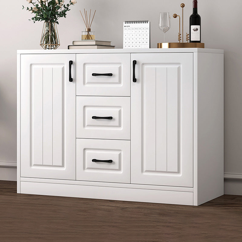 Contemporary White Wooden Accent Cabinet with Doors and Drawers 35.4"L x 13.8"W x 29.5"H Clearhalo 'Cabinets & Chests' 'cabinets_chests' 'furn' 'furn_cabinets_chests' 'Furniture' 'Living Room Furniture' 6025099
