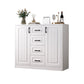 Contemporary White Wooden Accent Cabinet with Doors and Drawers Clearhalo 'Cabinets & Chests' 'cabinets_chests' 'furn' 'furn_cabinets_chests' 'Furniture' 'Living Room Furniture' 6025101