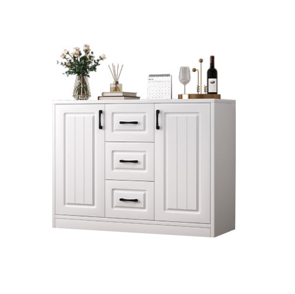Contemporary White Wooden Accent Cabinet with Doors and Drawers Clearhalo 'Cabinets & Chests' 'cabinets_chests' 'furn' 'furn_cabinets_chests' 'Furniture' 'Living Room Furniture' 6025104