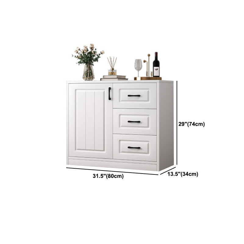 Contemporary White Wooden Accent Cabinet with Doors and Drawers Clearhalo 'Cabinets & Chests' 'cabinets_chests' 'furn' 'furn_cabinets_chests' 'Furniture' 'Living Room Furniture' 6025105