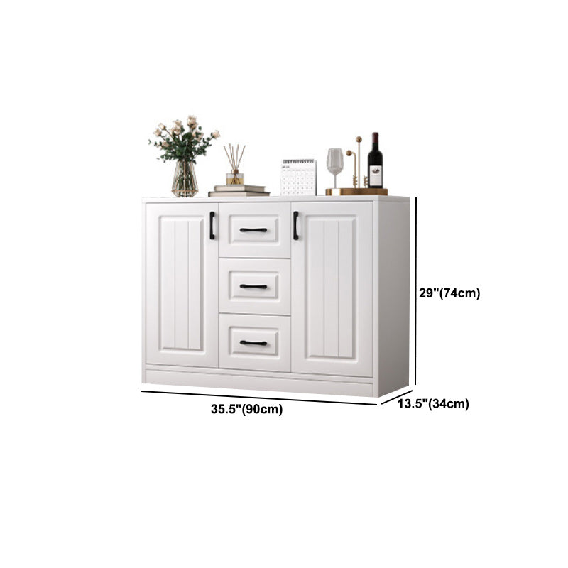 Contemporary White Wooden Accent Cabinet with Doors and Drawers Clearhalo 'Cabinets & Chests' 'cabinets_chests' 'furn' 'furn_cabinets_chests' 'Furniture' 'Living Room Furniture' 6025106