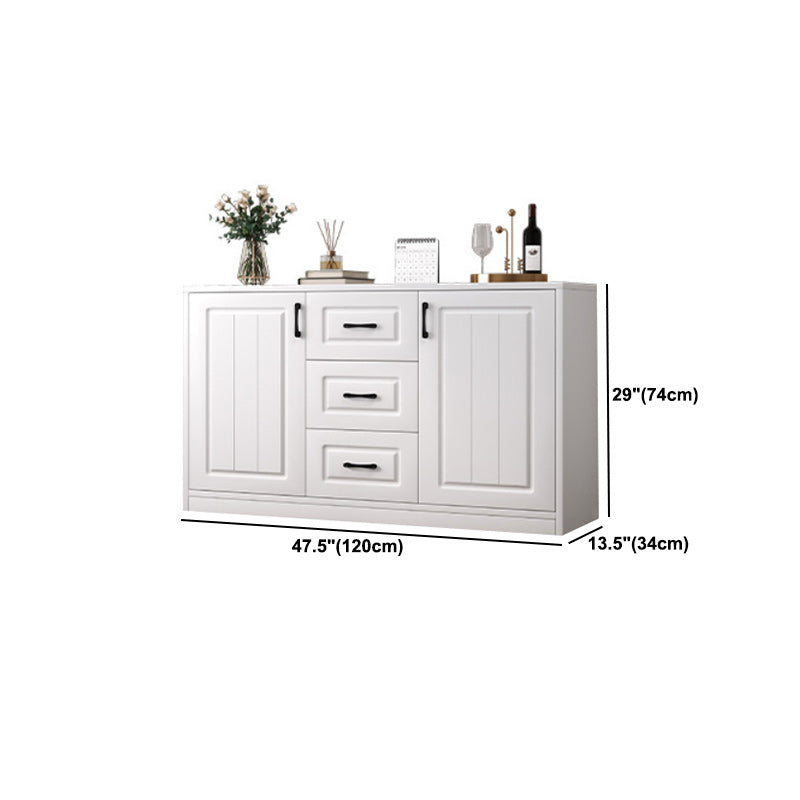 Contemporary White Wooden Accent Cabinet with Doors and Drawers Clearhalo 'Cabinets & Chests' 'cabinets_chests' 'furn' 'furn_cabinets_chests' 'Furniture' 'Living Room Furniture' 6025107